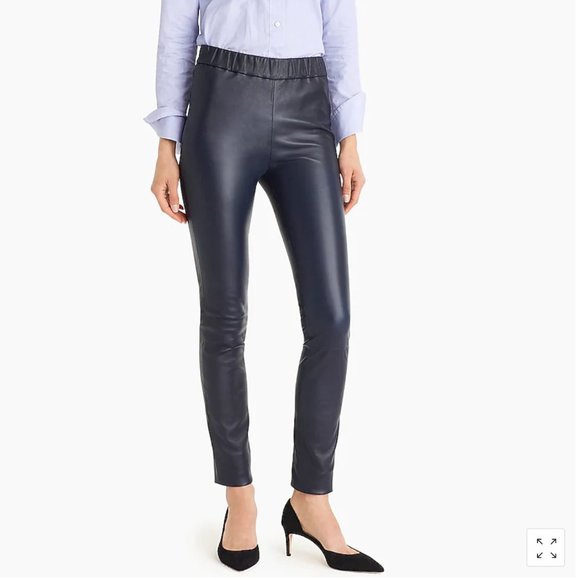 J.Crew Collection leather legging-J8744-NAVY-size 4-NWT